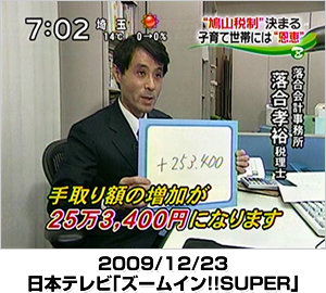 日本テレビ「ズームイン!!SUPER」2009/12/23